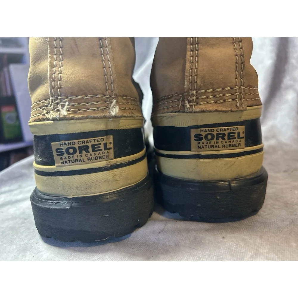 Sorel Caribou Boots Size 10 Made in Canada Kaufman Leather Winter Snow Boots